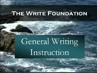 General Writing Instruction Guide